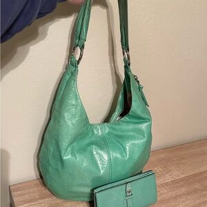 HOBO Mint Green/light turquoise Leather Hobo Bag & Wallet